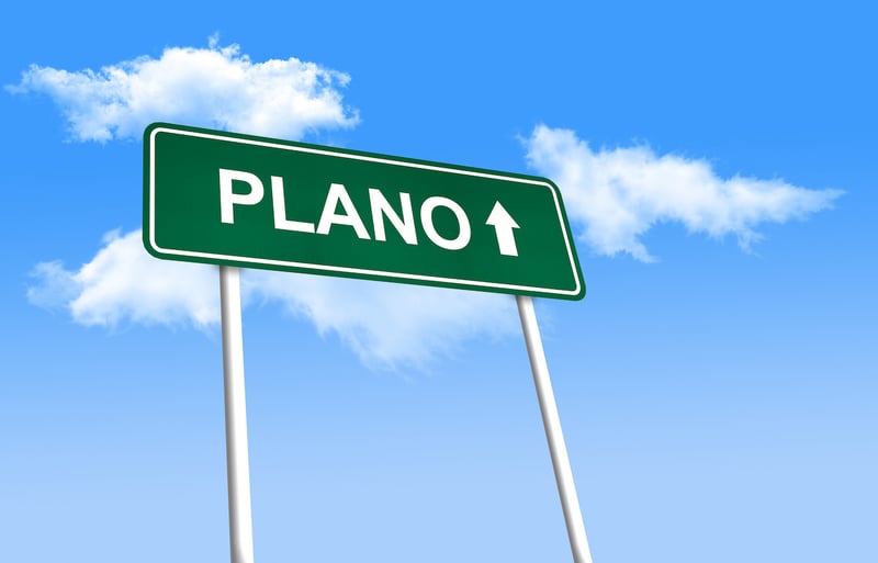 Plano road sign