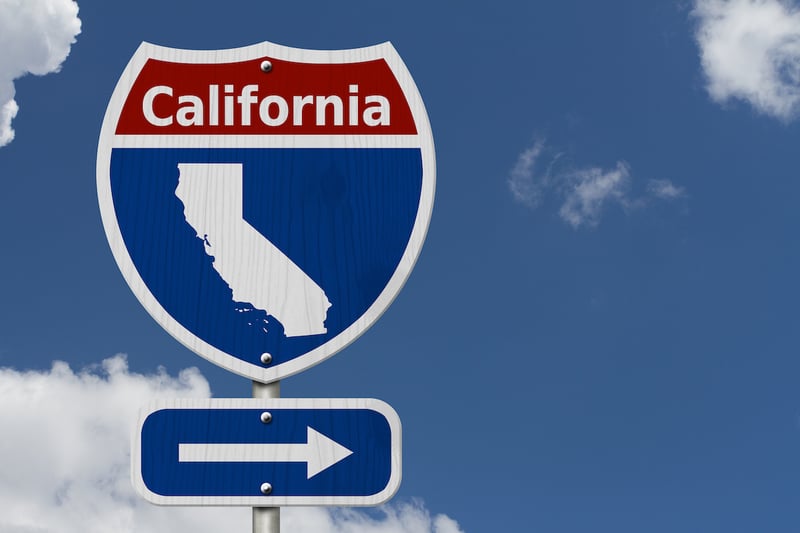 Road sign to California