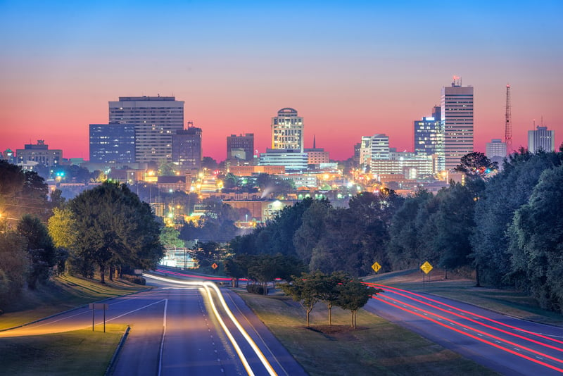 Columbia south carolina at night