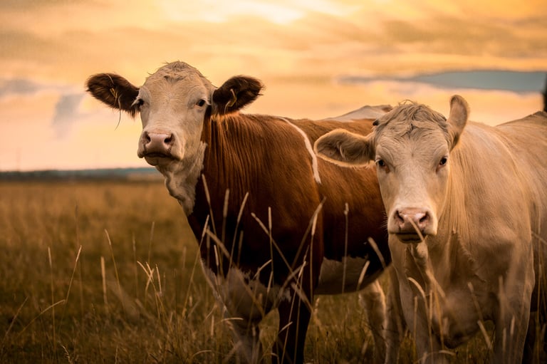 Cows on a farm