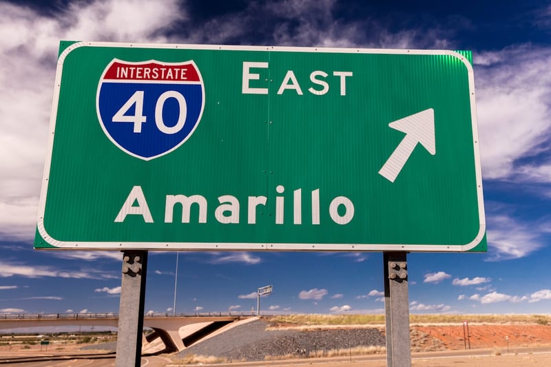 Amarillo road sign