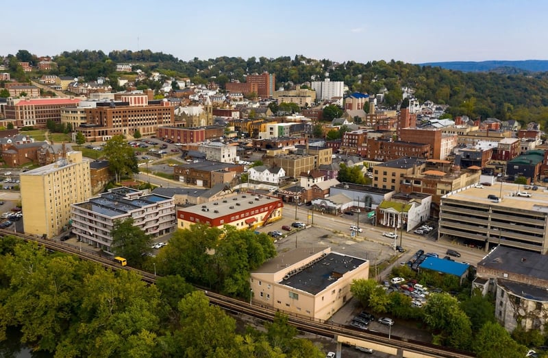 Aerial view of Morgantown