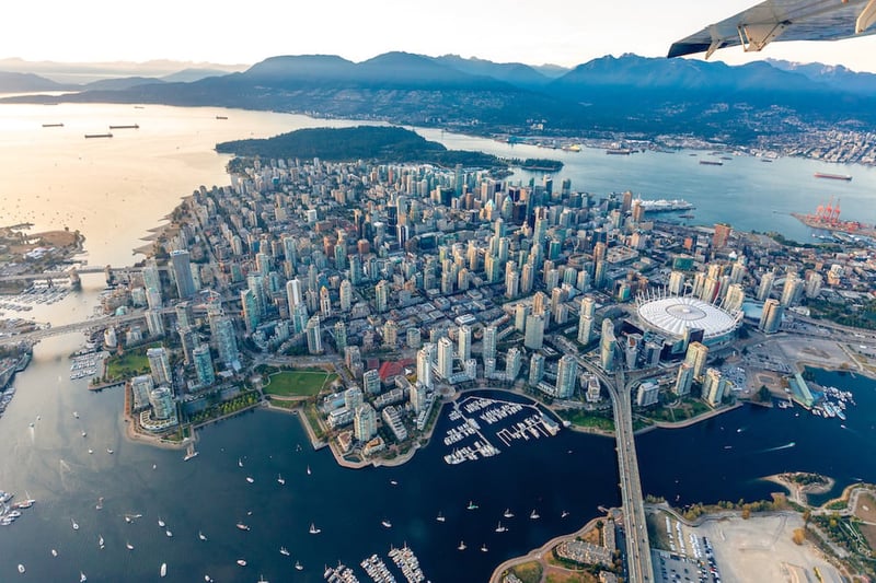aerial view of downtown Vancouver