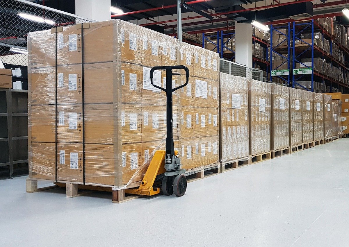 Packages on pallets