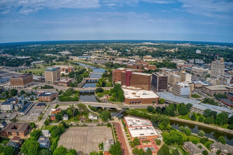 Aerial shot of Flint