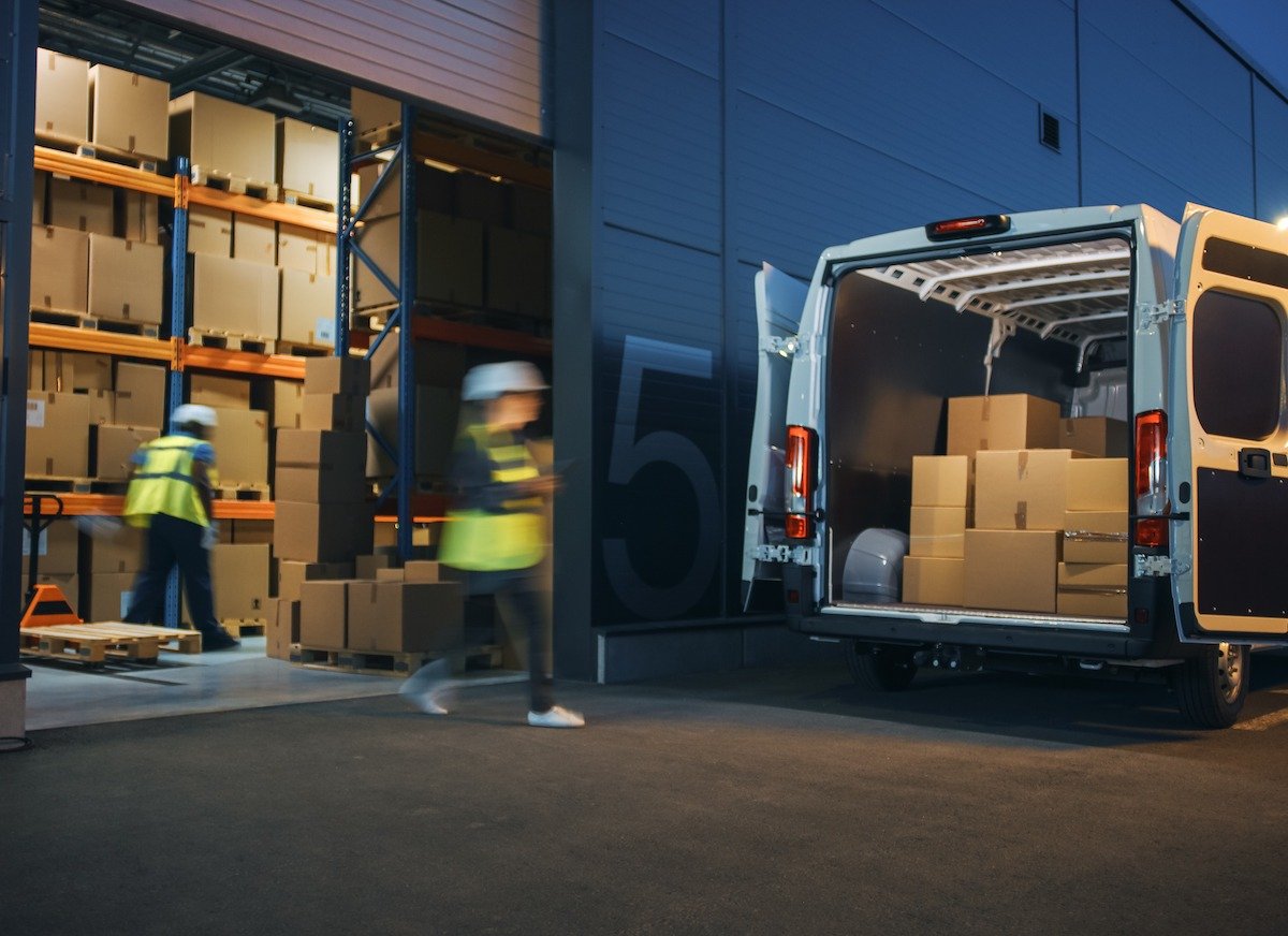 Diverse Team of Workers Loading Delivery Truck