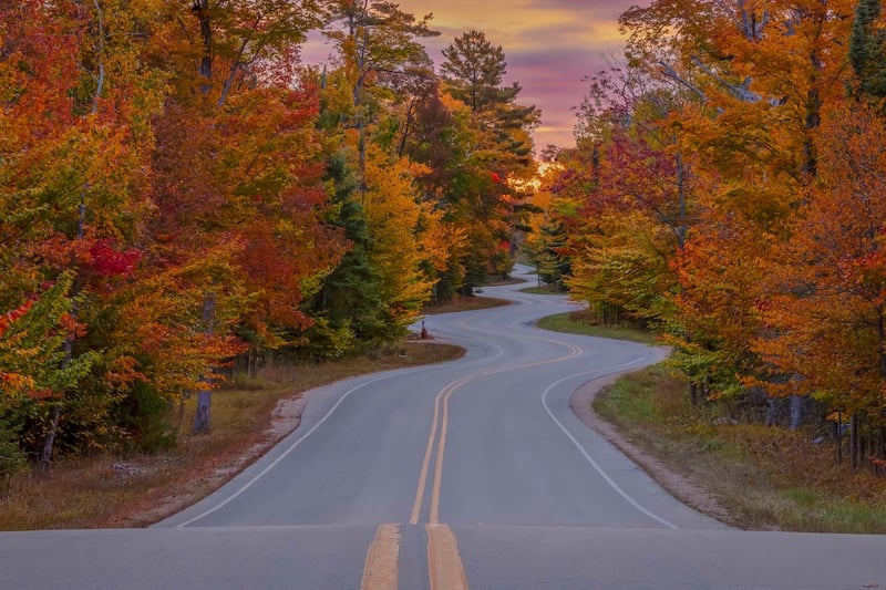 Windy road in Wisconsin