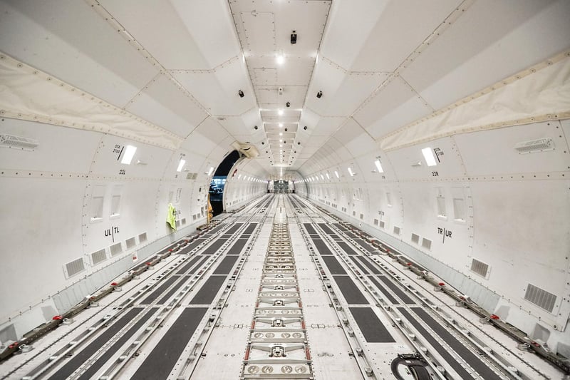 Inside cargo plane