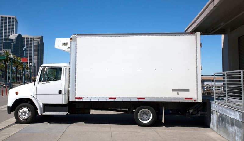 Truck parked in bay for pick up