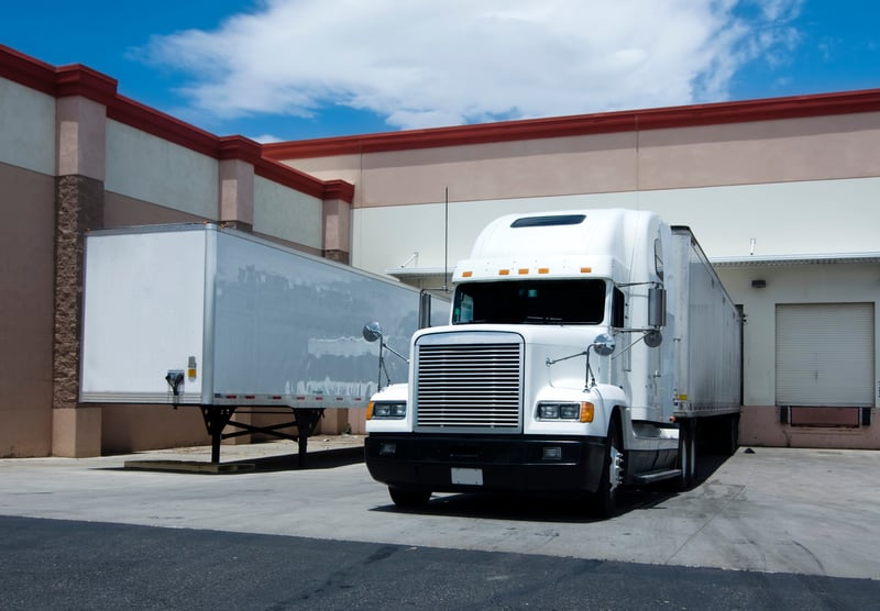 Truck parked in the loading bay