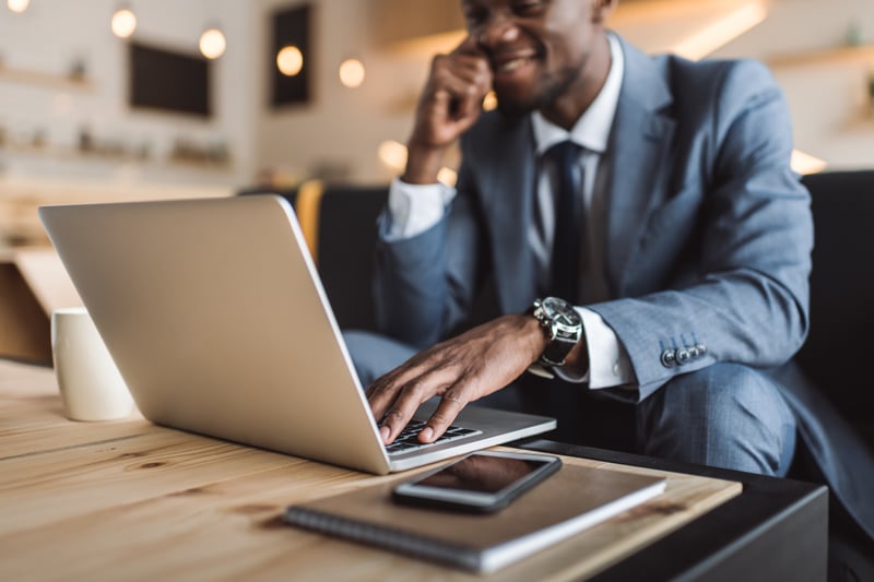 businessman using laptop