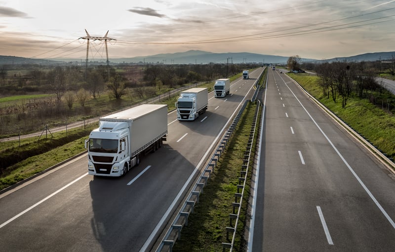 Semi trucks on the road