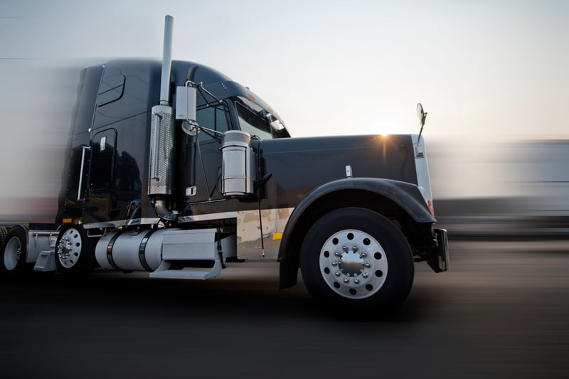 Close up of Semi truck