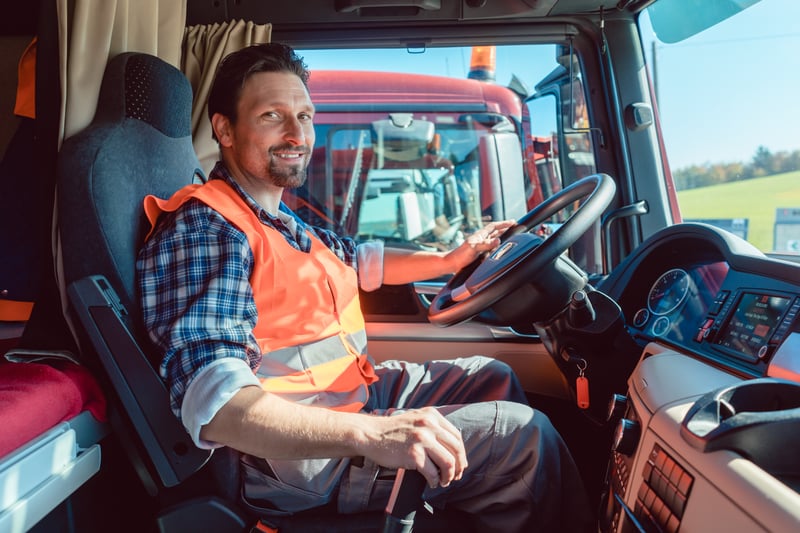 Happy truck driver