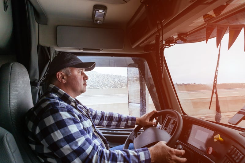 Trucker driving