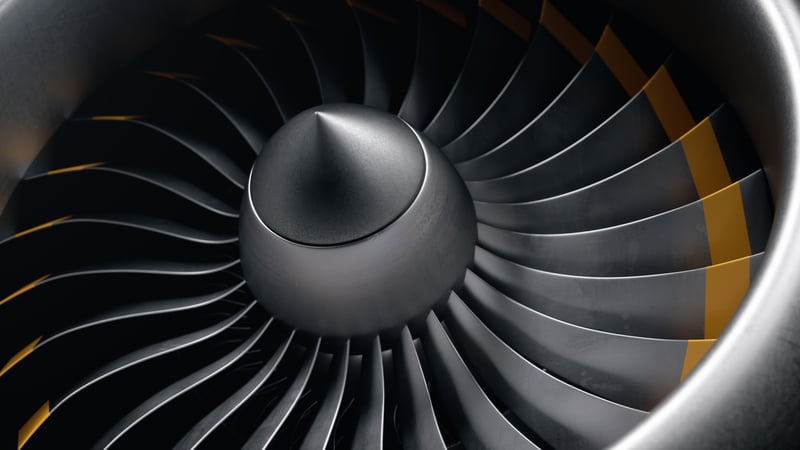 Airplane engine close up