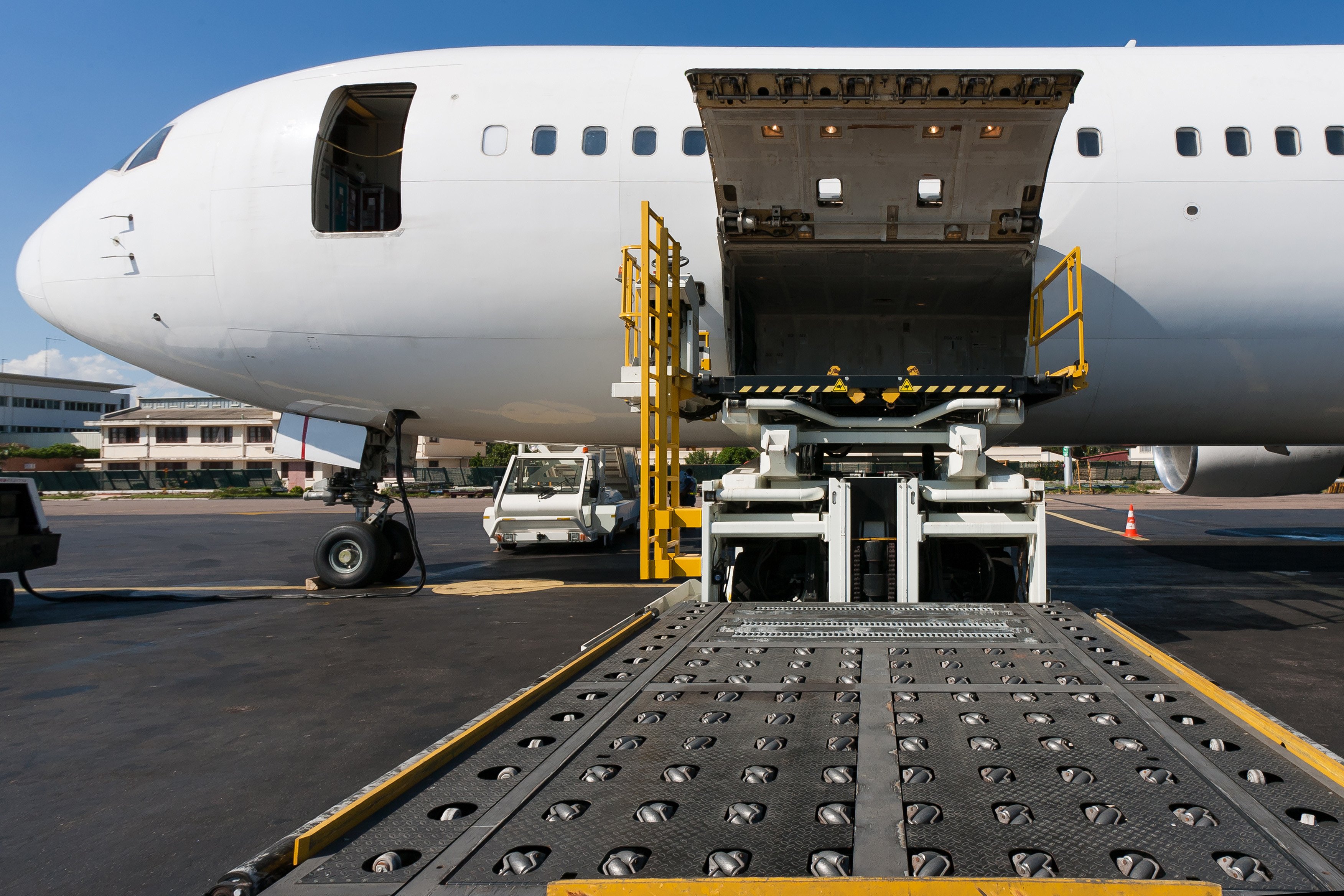 Cargo loading onto a plane
