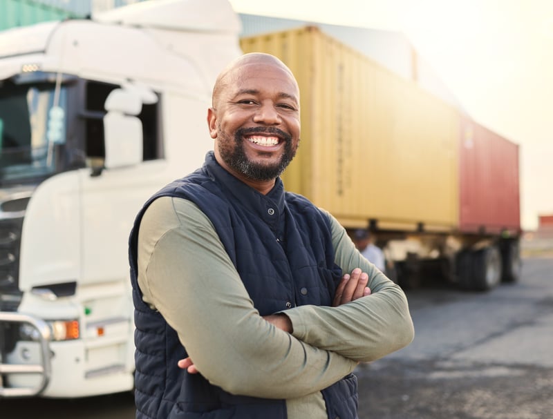 Happy truck driver