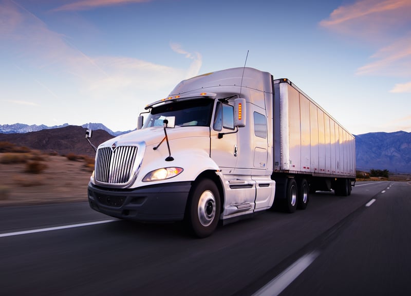 Semi truck close up