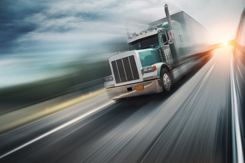 semi truck motion blur