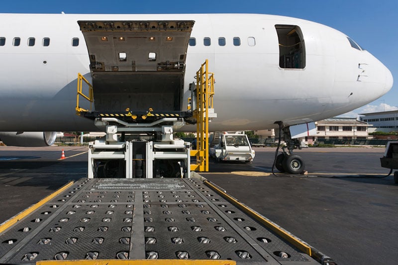 air cargo grounded and ready to load
