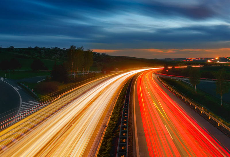 Aerial view of a highway