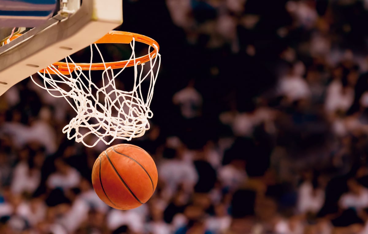 basketball shooting through hoop