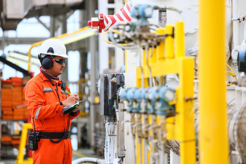 worker at gas facility